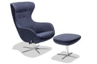 Billede af Søren Lund SL 407 Skammel H: 41 cm - Main Line Flax Blå/Satinkrom