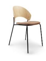 Billede af Eva Solo Dosina Spisebordsstol Polstret SH: 45 cm - Natur/Cognac 