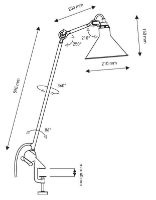 Billede af DCW Editions Lampe Gras N201 Bordlampe m. klemme Konisk H: 59cm - Sort/Sort