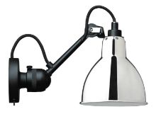 Billede af DCW Editions Lampe Gras N304SW Væglampe Rund m. Afbryder H: 14cm - Sort/Krom