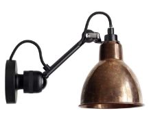 Billede af DCW Editions Lampe Gras N304SW Væglampe Rund m. Afbryder H: 14cm - Sort/Rå kobber/Hvid