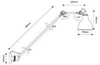 Billede af DCW Editions Lampe Gras N304L60 Væglampe Rund H: 60cm - Sort/Rød
