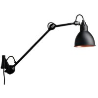 Billede af DCW Editions Lampe Gras N222 Væglampe Rund H: 40cm - Sort/Sort/Kobber