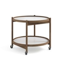 Billede af Brdr. Krüger Bølling Bakkebord m. 2 bakker Ø: 60 cm - Røget Eg Olieret/Sort og Hvid