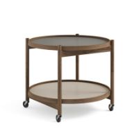 Billede af Brdr. Krüger Bølling Bakkebord m. 2 bakker Ø: 60 cm - Røget Eg Olieret/Lysegrå og Grå