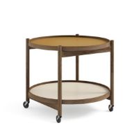 Billede af Brdr. Krüger Bølling Bakkebord m. 2 bakker Ø: 60 cm - Røget Eg Olieret/Gul og Creme