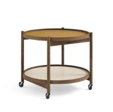 Billede af Brdr. Krüger Bølling Bakkebord m. 2 bakker Ø: 60 cm - Røget Eg Olieret/Gul og Creme