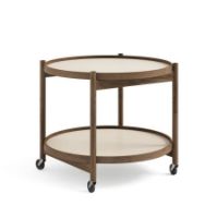 Billede af Brdr. Krüger Bølling Bakkebord m. 2 bakker Ø: 60 cm - Røget Eg Olieret/Gul og Creme