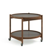 Billede af Brdr. Krüger Bølling Bakkebord m. 2 bakker Ø: 60 cm - Olieret Valnød/Lysegrå og Grå