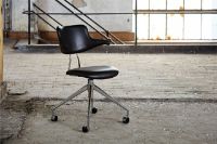 Billede af Vermund VL119 Kontorstol SH: 46 cm - Sort Savanne Læder / Krom Stel