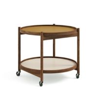 Billede af Brdr. Krüger Bølling Bakkebord m. 2 bakker Ø: 60 cm - Olieret Valnød/Gul og Creme