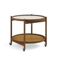 Billede af Brdr. Krüger Bølling Bakkebord m. 2 bakker Ø: 60 cm - Olieret Valnød/Gul og Creme