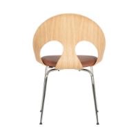 Billede af Vermund VL1100 Spisebordsstol SH: 46 cm - Krom/Olieret Eg/Sierra Cognac Læder