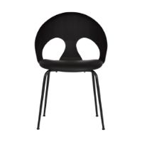 Billede af Vermund VL1100 Spisebordsstol SH: 46 cm - Sort Krom/Sortbejdset Eg/Sort Sierra Læder