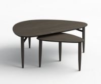 Billede af Thomsen Furniture Katrine Nordic Sofabord Trekant Stor 89x126x50 cm - Røget Eg / Sortlakeret Eg