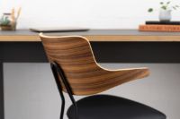 Billede af Vermund VL119 Spisebordsstol SH: 46 cm - Sort Stel/Olieret Valnød/Sort Sierra Læder 