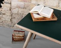 Billede af VIA Copenhagen Boomerang Skrivebord 60x120 cm - Naturolieret Eg/Olive Linoleum