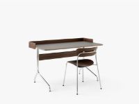 Billede af &Tradition Pavilion Desk AV17 w. Back 130x65 cm - Linoleum Iron 4178 / Lacquered Walnut 