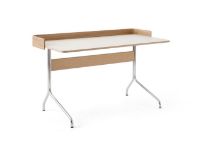 Billede af &Tradition Pavilion Desk AV17 w. Back 130x65 cm - Linoleum Mushroom 4176 / Lacquered Oak
