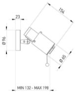 Billede af DCW Editions Biny Spot LED Væg- og loftlampe m. Arm Ø: 6,5 cm - Sort/Nikkel