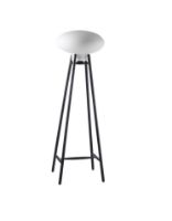 Billede af FDB Møbler U5 Hiti Gulvlampe m. Sort Ledning H: 124 cm - Sortmalet Eg/Opal Glas