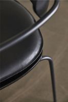 Billede af Hübsch Arch Hynde til Spisebordsstol 44x44 cm - Sort / Læder OUTLET