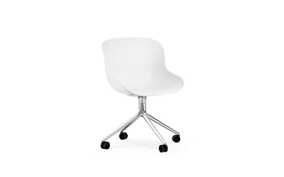Billede af Normann Copenhagen Hyg Drejestol SH: 46 cm - Hvid/Aluminium