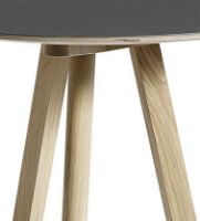 Billede af HAY CPH 20 Round Table Ø: 70 cm - Lacquered Solid Oak/Black Linoleum