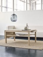 Billede af Haslev Klassik 4C Klapbord m. Skuffe og Hylde 75x110 cm - Hvidolieret Eg