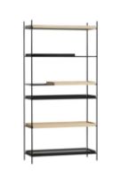 Billede af Woud Tray Shelf High H: 201 cm - White Pigmented Oak & Black Painted Oak