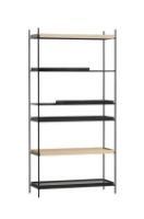 Billede af Woud Tray Shelf High H: 201 cm - Black Painted Oak & White Pigmented Oak
