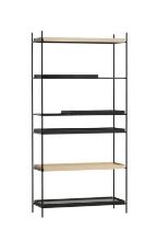 Billede af Woud Tray Shelf High H: 201 cm - Black Painted Oak & White Pigmented Oak