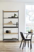 Billede af Woud Tray Shelf High H: 201 cm - Black Painted Oak & White Pigmented Oak