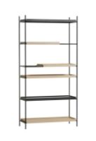 Billede af Woud Tray Shelf High H: 201 cm - White Pigmented Oak & Black Painted Oak