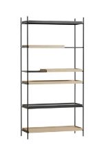 Billede af Woud Tray Shelf High H: 201 cm - White Pigmented Oak & Black Painted Oak