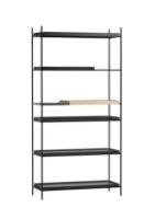 Billede af Woud Tray Shelf High H: 201 cm - White Pigmented Oak & Black Painted Oak