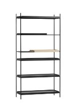 Billede af Woud Tray Shelf High H: 201 cm - White Pigmented Oak & Black Painted Oak