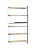 Billede af Woud Tray Shelf High H: 201 cm - Black Painted Oak & White Pigmented Oak