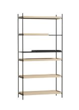 Billede af Woud Tray Shelf High H: 201 cm - Black Painted Oak & White Pigmented Oak