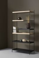 Billede af Woud Tray Shelf High H: 201 cm - Black Painted Oak & White Pigmented Oak