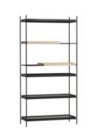 Billede af Woud Tray Shelf High H: 201 cm - White Pigmented Oak & Black Painted Oak