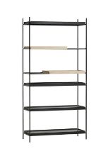 Billede af Woud Tray Shelf High H: 201 cm - White Pigmented Oak & Black Painted Oak