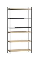 Billede af Woud Tray Shelf High H: 201 cm - Black Painted Oak & White Pigmented Oak