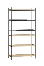 Billede af Woud Tray Shelf High H: 201 cm - Black Painted Oak & White Pigmented Oak