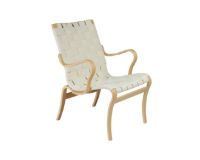 Billede af Bruno Mathsson Mi 425 Mina Lænestol m. arm SH: 34 cm - Lakeret Bøg / Natur Linnegjord 