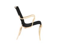 Billede af Bruno Mathsson Mi 425 Mina Lænestol m. arm SH: 34 cm - Lakeret Bøg / Sort Linnegjord 