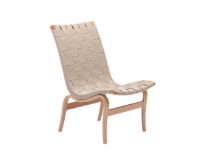 Billede af Bruno Mathsson Mi 471 Eva Lænestol u. arm SH: 34 cm - Lakeret Bøg / Linnegjord Natur