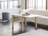 Billede af Haslev Klassik 3E Sofabord m. 2 Klapper 75x75 cm - Hvidolieret Eg