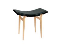 Billede af Bruno Mathsson Mi 435 Anna Skammel SH: 48 cm - Lakeret Bøg / Elmosoft Læder Black 99999