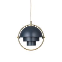 Billede af GUBI Multi-Lite Pendel Large Ø:36 cm Brass base - Midnight Blue skærm
